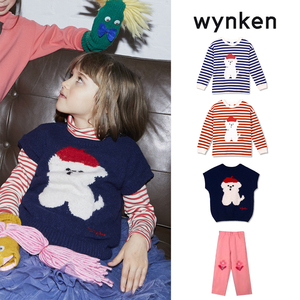 Little家现货 Wynken FW26秋冬女宝小狗羊毛针织马甲T恤牛仔裤