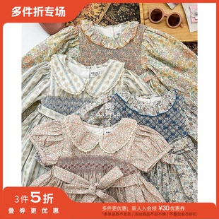 3件5折 FW24秋冬女宝宝有机棉碎花连衣裙公主裙 Little现货Naluri