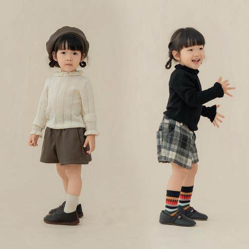 Little Dua perla FW25新款秋冬精纺羊毛针织麻花木耳边上衣