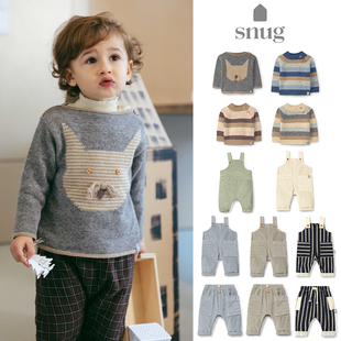 灯芯绒长裤 85Z FW25儿童毛衣背带裤 葡萄牙snug Little现货