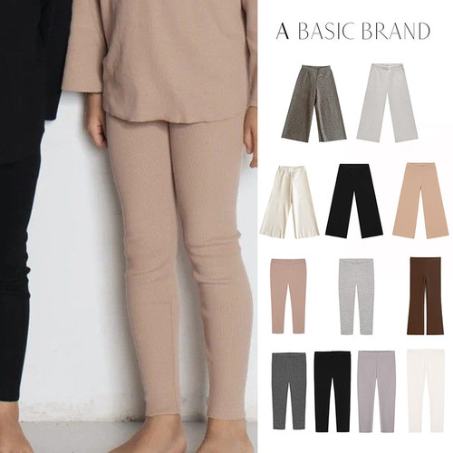 7Z Little现货波兰A BASIC BRAND SS26儿童罗纹打底裤休闲长裤