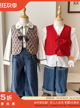 3件5折 Little现货印度 YOBABYONLINE FW25儿童双面穿灯芯绒马甲