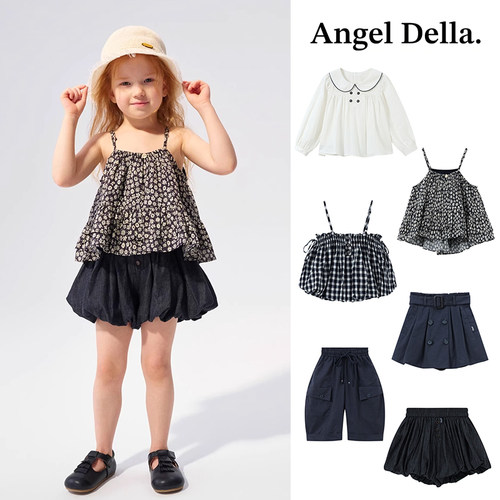 补Little现货 日本Angel della SS26春夏女宝衬衫吊带半裙长裤