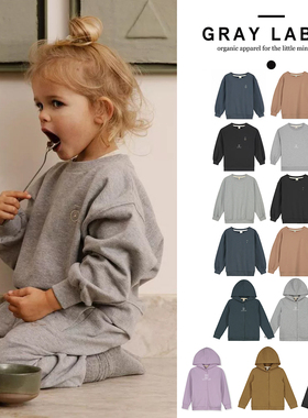 6Z Little荷兰gray label FW23秋冬儿童有机棉卫衣连帽外套