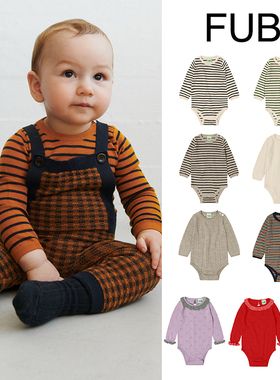 7Z Little现货 丹麦FUB FW25秋冬宝宝羊毛保暖包屁衣背带裤