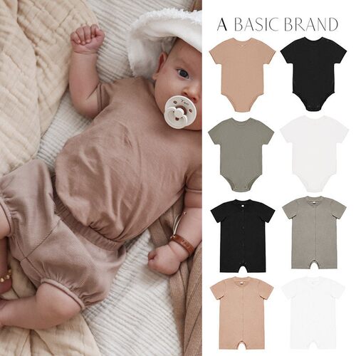 Little现货 波兰A BASIC BRAND SS26宝宝纯棉短袖包屁衣连体衣