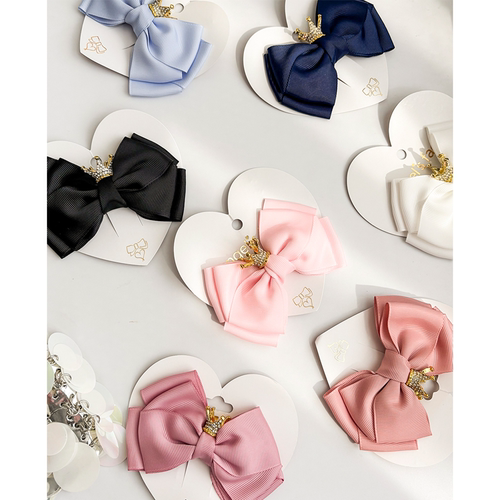 little英国Angels Face FW25女宝皇冠蝴蝶结发夹亮片包包