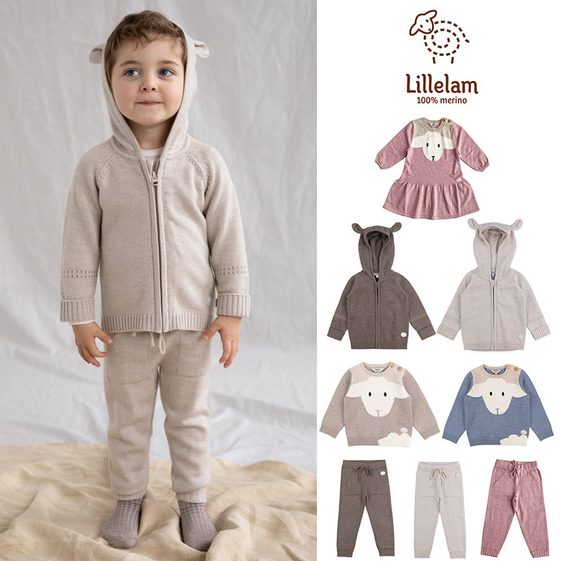 85Z Little 挪威Lillelam FW25秋冬儿童羊毛毛衣外套打底裤连衣裙