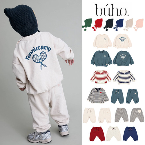 Little家现货  buho  FW26儿童中性舒适百搭卫衣卫裤针织护耳帽
