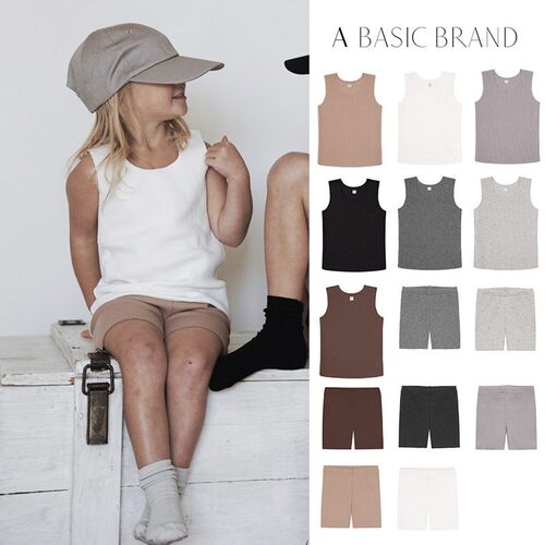 补Little现货波兰A BASIC BRAND SS26春夏罗纹针织背心短裤骑行裤