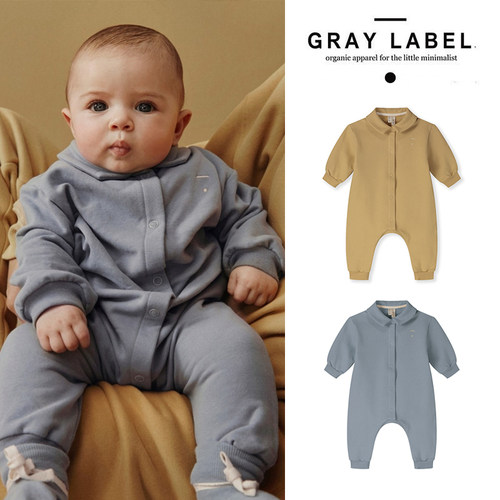 Little现货 荷兰gray label FW26秋冬小月龄宝宝长袖翻领连体衣