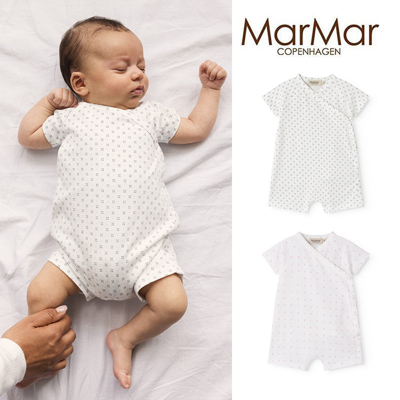 7折 Little现货丹麦Marmar SS26新生儿婴儿短袖连体衣莫代尔2m-9m