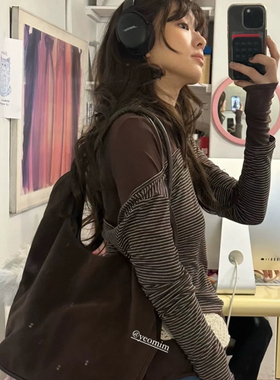 现货PREON工厂自制春夏新款柔软舒适木耳边修身显瘦长袖t恤fletta