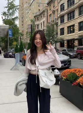 现货PREON工厂自制秋冬新款大圆领系带套头甜美羊毛针织tannat