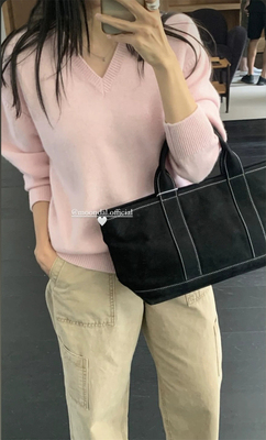 现货PREON工厂自制秋冬新款简约通勤v领长袖羊毛针织上衣moondal