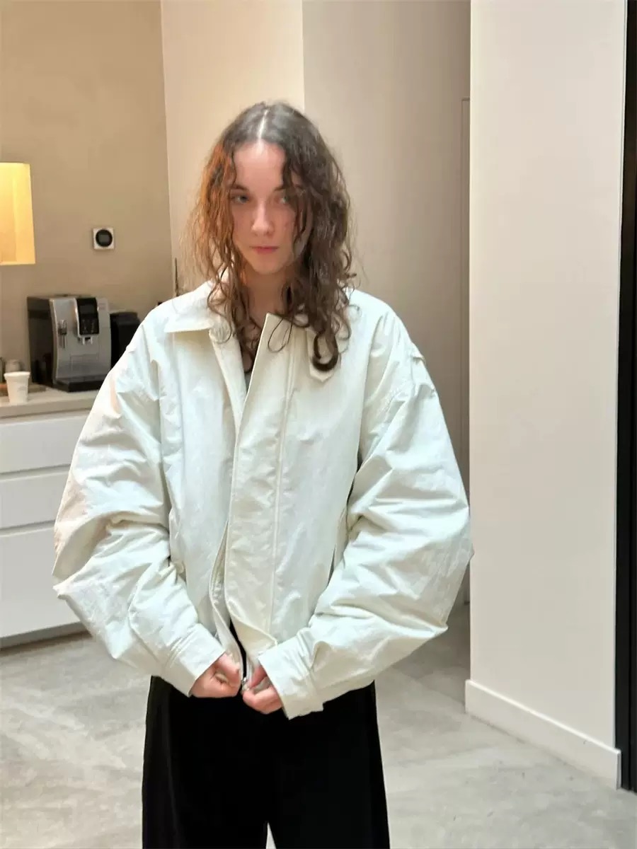 现货PREON工厂自制秋冬新款休闲简约百搭宽松翻领短款棉服外套LC