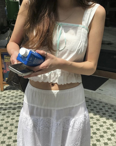 现货PREON工厂自制夏季新款休闲度假风系带吊带背心上衣tannat