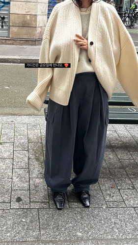 陆续PREON工厂自制秋冬新款慵懒氛围松弛感宽松毛衣开衫ethos同款