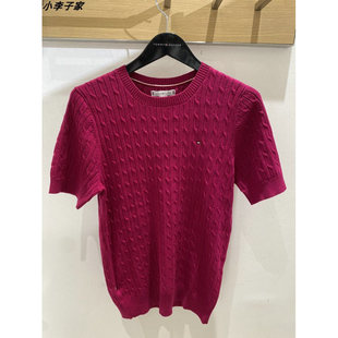 XM07177国内Tommy25女士秋冬新款纯棉短袖针织衫