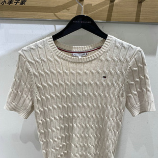 WW38744国内Tommy25女士秋冬新款纯棉短袖针织衫