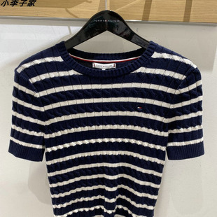 WW38744国内Tommy25女士秋冬新款纯棉短袖针织衫