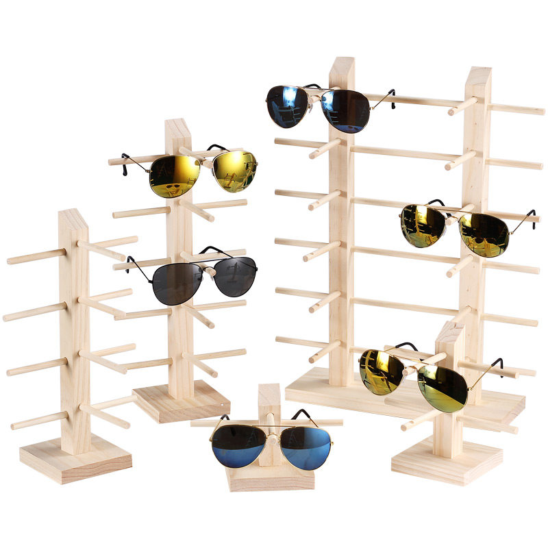 实木眼镜陈列展示架 柜台太阳镜展示墨镜收纳道具摆件架子