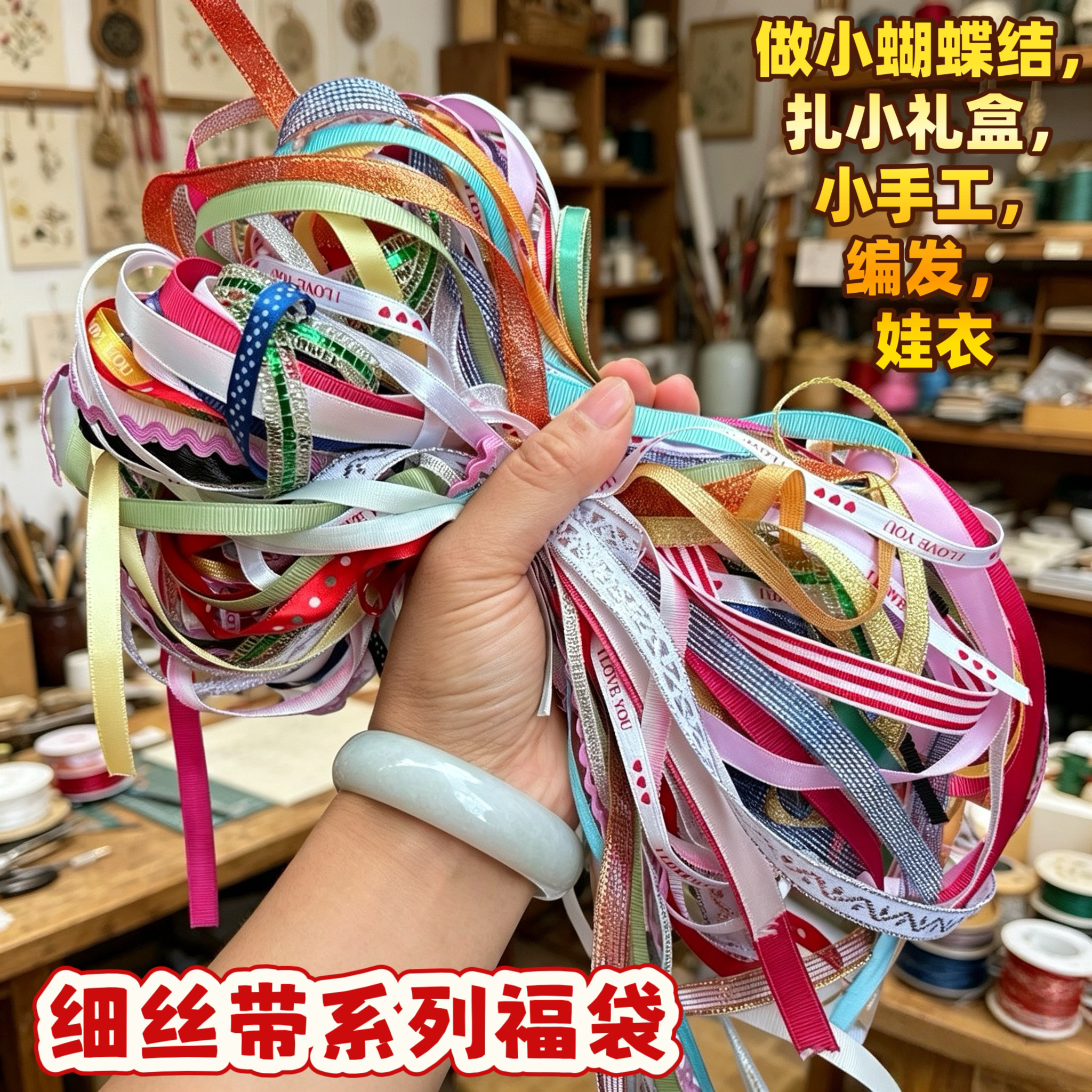 彩色系丝带缎带diy材料装饰蝴丝带/绸带/布带