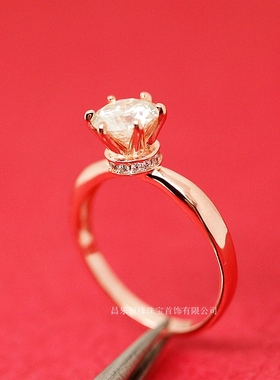 银镀金莫桑石戒指空托