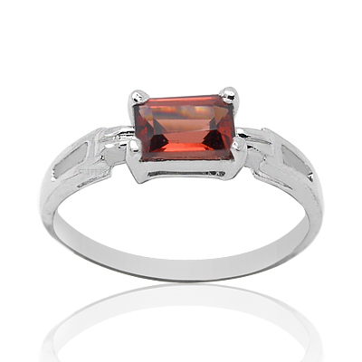 珠宝925银天然石榴石戒指