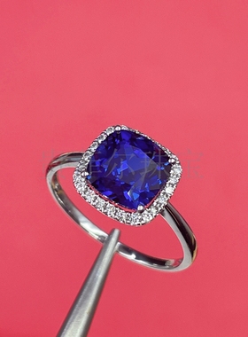 18k金 枕形6*6--7*7-8*8mm 18K白金 玫瑰金 黄金戒指空托 可代镶