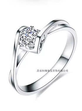 18k金 圆形5mm18K白金 黄金 玫瑰金 戒指空托 天使之吻  可代镶嵌