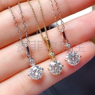 空托 吊坠 M6002 莫桑石 925银镀白金