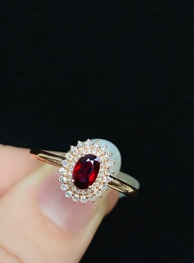 18k4*6mm成品可代镶嵌戒指空托