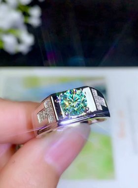 925银镀白金镶嵌莫桑钻