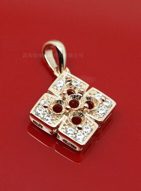 925银镀白金  玫瑰银 圆形3*3mm 吊坠空托 HZ-HD001