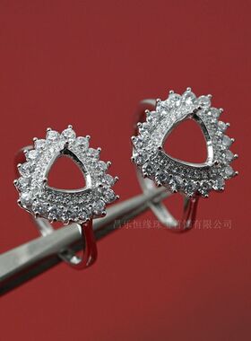 活圈 925银 玫瑰银 圆三角 6-7-8-9-10-11mm 戒指空托 ZJ-R