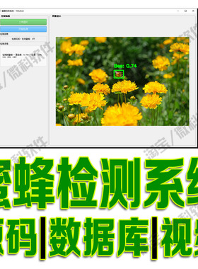 蜜蜂检测识别模型系统yolov8摄像头数据挖掘分析PyQt5源码python