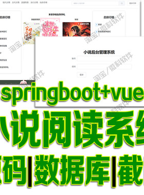 Springboot+vue小说阅读系统java项目前后端分离管理bs源码mysql