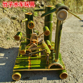 儿童戏水器材玩具幼儿园沙水池玩水玩沙工具竹制水车水轮转轮风车