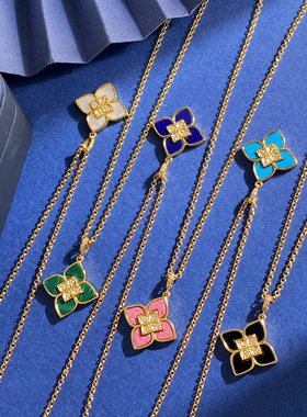 四叶草项链女2025年新款镶钻颈链