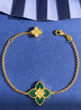 美丽如花绽放四叶草手链简约手饰