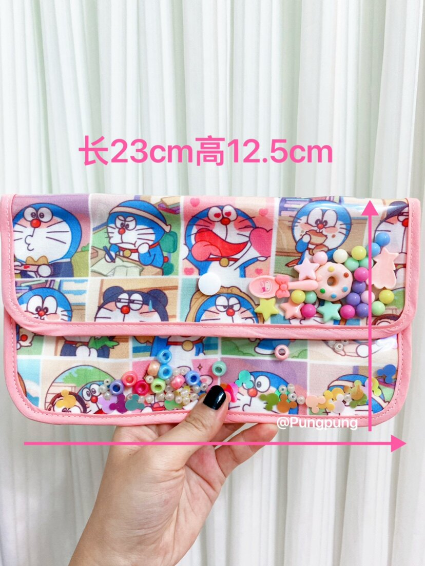 日系可爱哆啦*A梦蓝猫狗狗小鸭子pvc流沙食玩包票据证件收纳包