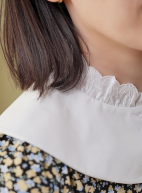 TT unique原创设计日系文艺田园美好铃兰纯棉白色衣领实用假领子