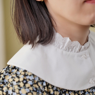 unique原创设计日系文艺田园美好铃兰纯棉白色衣领实用假领子
