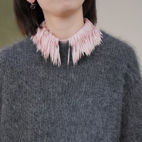 内搭假领子别致小众洋气灰粉流苏