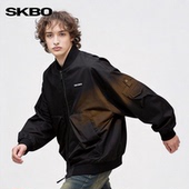 SKBO 美式 cleanfit纯色翻领夹克男女复古宽松百搭休闲外套