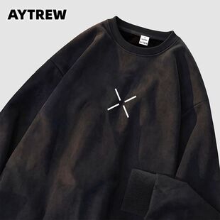 AYTREW秋冬季潮流简约小众百搭鹿皮绒上衣服新款男女爆款休闲卫衣