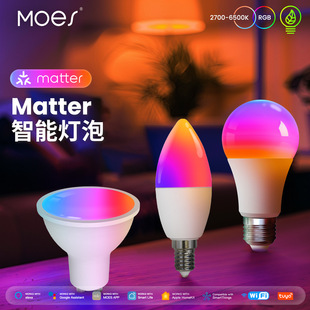 TuyaMatterWiFi智能灯泡调光Led灯GU10灯杯 E27球泡灯E14蜡烛灯