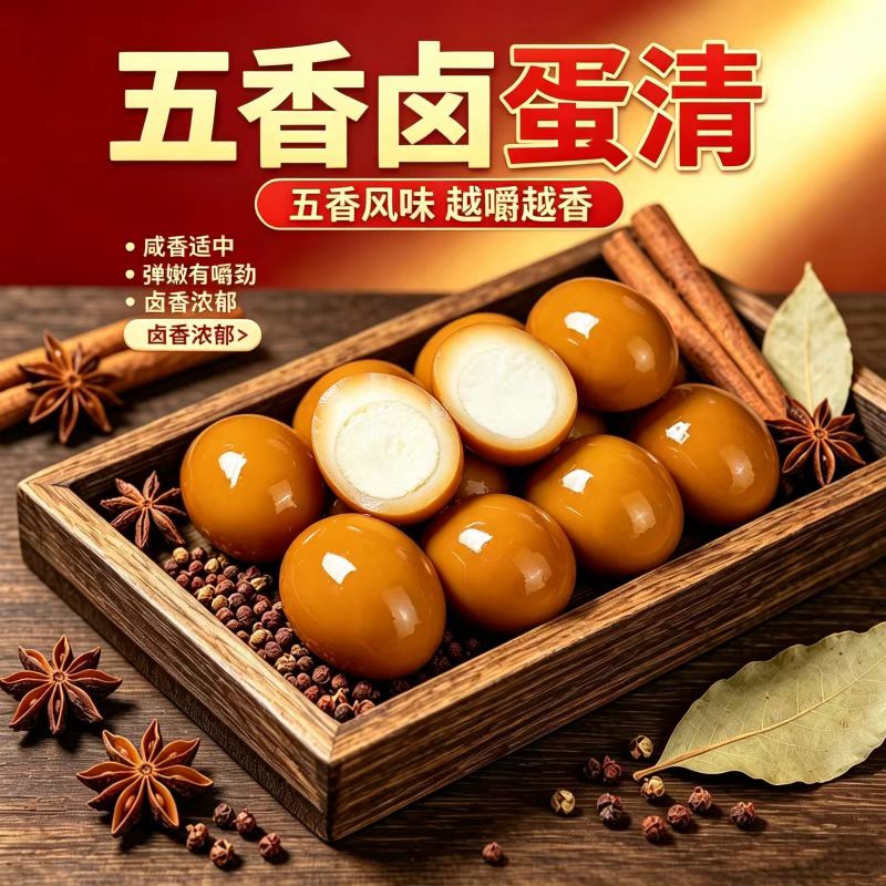 五香卤蛋清无蛋黄卤味鸡蛋边角料