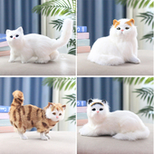 真皮大号会叫仿真猫咪毛绒玩具儿童女友结婚礼物仿真猫家居摆件